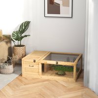 PawHut Tortoise House with Mesh Roof - Yellow