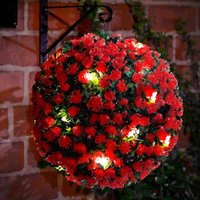 28cm Solar Powered Topiary Garden Ball LED Light - Red / 700g