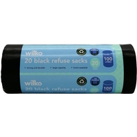 Pack of 20 Tie Handle Refuse Sacks 100L