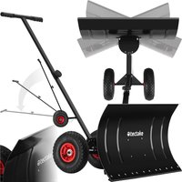 Snow Shovel Muttler, Height Adjustable, Pneumatic Tyres, Tilting Blade - Black/Silver