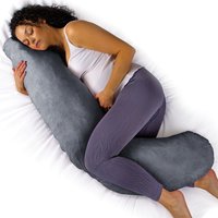 L Shaped Pregnancy Pillow, Memory Foam Maternity Cushion Machine Washable - Dark Grey