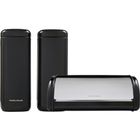 Morphy Richards Black Large Bread Bin and Cannisters Small Bundle - Black