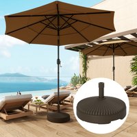 Outsunny 28kg Sand Filled, 23kg Water Filled, Garden Parasol Base - Brown