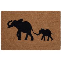 Filta Elephant And Baby Elephant Doormat - Brown