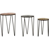 Mirano Set Of 3 Side Tables - Multicolour