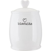 Charm White Dolomite Biscuit Canister - White