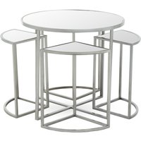 Farran Set of 5 Silver Finish Tables - Silver