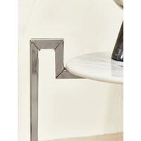 Cibal White Marble Side Table With Chrome Base - White