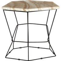 Relic Side Table With Patterned Top - Brown