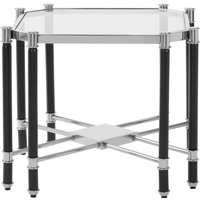 Allessi Silver Chrome Finish End Table - Black