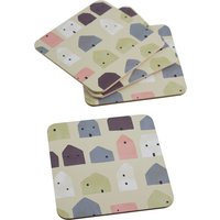 Calcot 4 Piece Square Wild Cottage Coasters - Multicolour