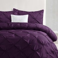 Elegant Pintuck Duvet Cover Set - Plum / Single