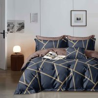 Graphic Print Printed Duvet Set - Navy / 200cm
