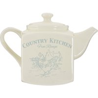 Country Kitchen Teapot - Cream, Blue
