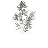 Artificial Metallic Bamboo Leaf Stem - Silver