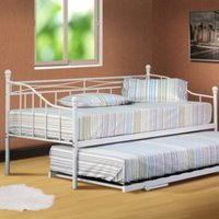 White Metal Day Bed - White / Single