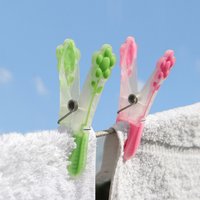 JVL Prism Soft Touch Flower Design Pegs, Pack of 20 - Clear