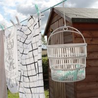 Collapsible Plastic Peg Basket Collapsible with 150 Strong Hold Pegs - Grey