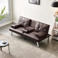 Westwood, WestWood Faux Leather Manhattan Sofa Bed - Brown Westwood, WestWood Faux Leather Manhattan Sofa Bed - Brown