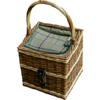 Beaufort Wicker Picnic Basket with Fitted Cooler - Green