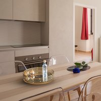 Green Decore Paz Circular Modern Brass Iron Tray 31 CM Round - Brass