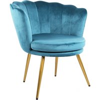 Genesis, Genesis Flora Accent Chair with Petal Back Scallop Armchair in Velvet - Teal Genesis, Genesis Flora Accent Chair with Petal Back Scallop Armchair in Velvet - Teal