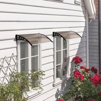Outsunny Outdoor Window Door Canopy Fixed Awning Porch Patio - Brown