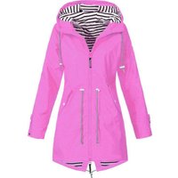 Women Long Rain Jacket - Pink UK14 / UK14