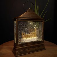 Houses of Parliament Christmas Water Spinner Lantern - Brown