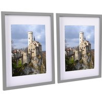 Photo Frames with White A4 Mount - A3 (12x17") - Pack of 2 - Grey