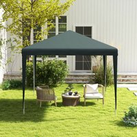 Outsunny 2.7x2.7m Garden Gazebo Marquee Party Tent Canopy - Dark Green