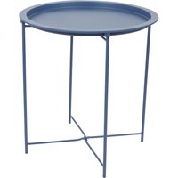 Round Steel Tray Table - Blue