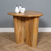 Solid Mango Wood Side Lamp End Table - Brown