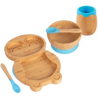5pc Bamboo Penguin Baby Weaning Set - Blue