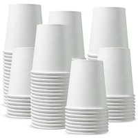 7oz Single Wall White Paper Cups Takeaway Coffee Cup - White / 100