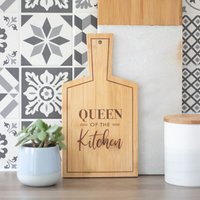 Bamboo Queen Of The Kitchen Serving Board - brown