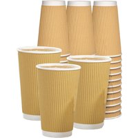 Disposable Coffee Cups Triple Layer Paper Cup - Brown / 50 / 454ml