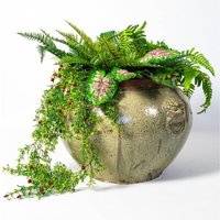 Cream Watercolour Finish Ceramic Bowl Handmade Planter