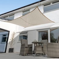 6m x 5m Rectangle Waterproof Sun Shade Sail - Mushroom
