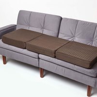 Quilted Polyester 3 Seater Orthopaedic Booster Cushion Cover - Brown