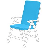 Water-Resistant Highback Garden Chair Seat Pad Outdoor Cushion - Turquoise