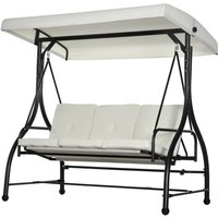 3 Seater Canopy Swing Chair - Cream