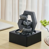 Cascading Bowls Tabletop Fountain - Grey / 18cm