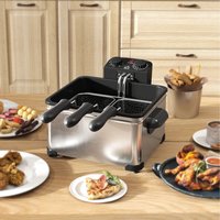 HOMCOM 5L Deep Fryer with Removable Oil Basket and Viewing Window - Silver