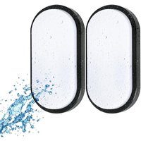 8W Oval LED Bulkhead Light, IP54 Waterproof, 650 Lumens, 6500K Daylight - White / 2