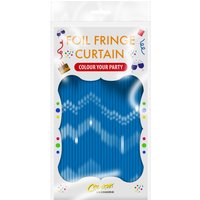 Shimmer Tinsel Curtain, 2M x 1M Blue - Blue