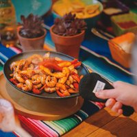 KitchenCraft World of Flavours Cast Iron Fajita Sizzler - Black