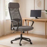Brent Grey Mesh And Fabric Home Office Chair - Grey