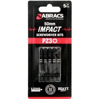 Abracs Impact Screw Driver Bit PZ3 50mm - 5 Pack - Box of 5 - Grey