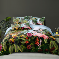 Jungle Floral Printed Duvet Set - Green / 230cm